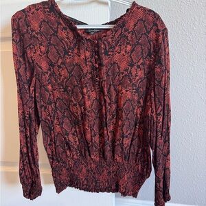 Jessica Simpson Red and Black Snake Print Blouse
